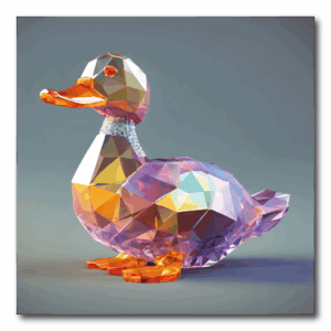 Gold-bunt schimmernde Glas Ente